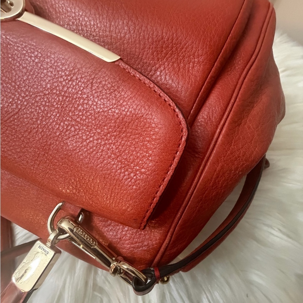 Coach Brick Orange Leather Madison Madeline East West Bag#25166 - Picture 9 of 12